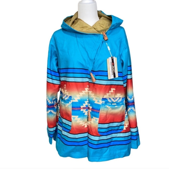 Beth Dutton Yellowstone XL turquoise Aztec southwestern jacket coat - Picture 3 of 16